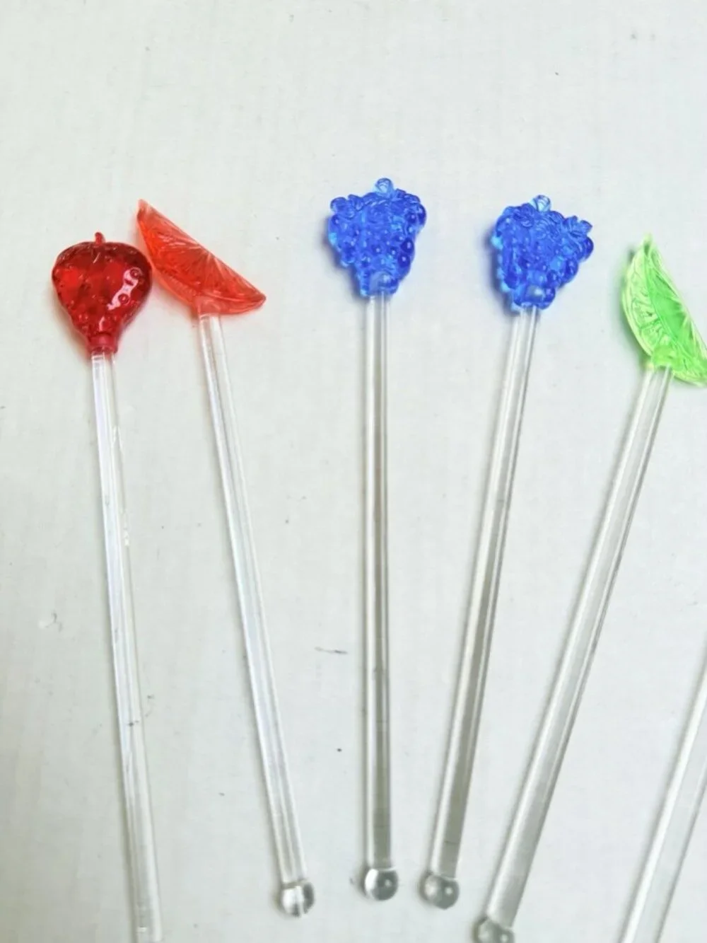 Spring Garden Party Plastic Swizzle Sticks Drink Stirs Cocktails Barware 6 Piece
